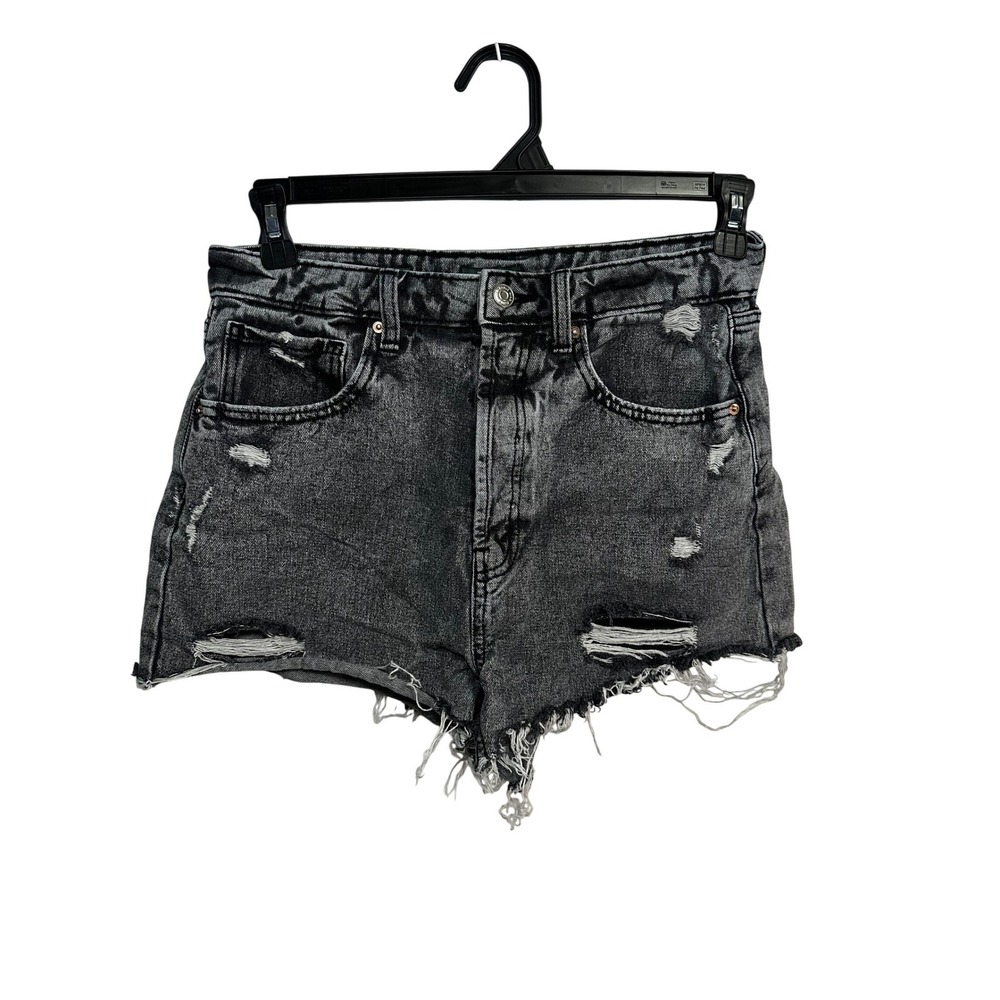 Wild Fable Womens Highest Rise Cutoff Distressed Denim Shorts Washed Black SZ 8